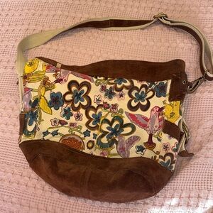 Lucky Brand Floral Brown and Cream Shoulder Bag - small sewing project